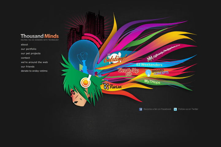 Thousand Minds website preview